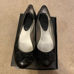 Marc Fisher Ballet Flat with Beaded Bow Accent.